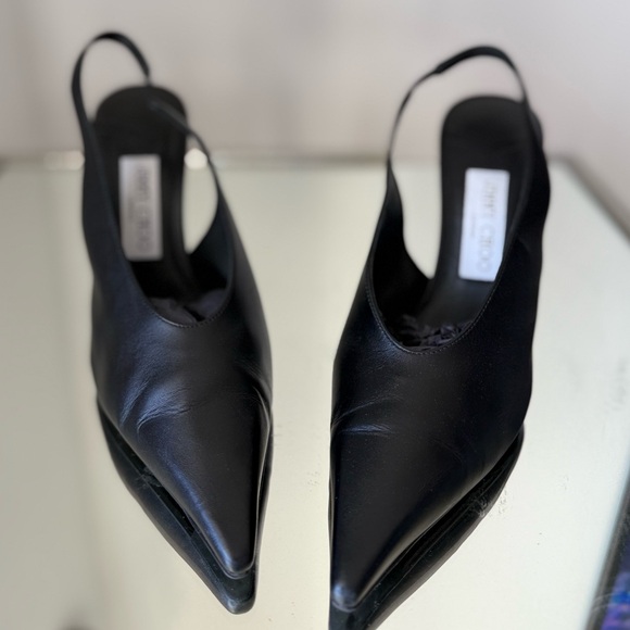 EUC Jimmy Choo Isa 95MM Leather Slingback Pumps $975 38.5 - Picture 6 of 12